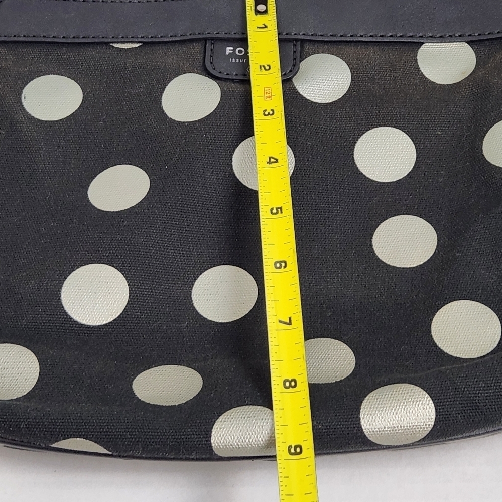 Fossil Black Canvas Polkadot Crossbody Bag - Picture 13 of 13